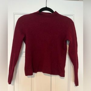 Burgundy halston merino fine wool sweater small